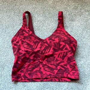 Lululemon Size 6 Align Tank Top Red Leaf Pattern.